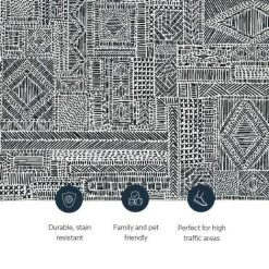 Cohen 5x7 Washable Ivory/Blue Rectangle Abstract Polyester Area Rug by Linon Home Decor 13 Cohen 5x7 Washable Ivory/Blue Rectangle Abstract Polyester Area Rug by Linon Home Decor -Linon Home Decor Sales ivory blue linon home decor area rugs thd03395 4f 1000