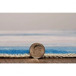 Washable Watercolor Ivory/Blue 2 ft. x 8 ft. Abstract Runner/Area Rug by Linon Home Decor -Linon Home Decor Sales ivory blue linon home decor area rugs thd03409 4f 1000