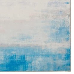 Washable Watercolor Ivory/Blue 2 ft. x 8 ft. Abstract Runner/Area Rug by Linon Home Decor -Linon Home Decor Sales ivory blue linon home decor area rugs thd03409 c3 1000