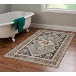 Puissant Zero Marle Ivory and Blue 3 ft. x 5 ft. by Linon Home Decor -Linon Home Decor Sales ivory blue linon home decor area rugs thdr03880 31 1000