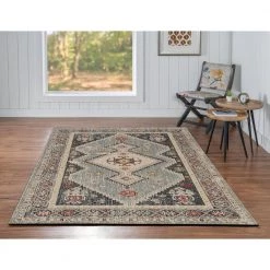 Puissant Zero Marle Ivory and Blue 5 ft. x 8 ft. by Linon Home Decor -Linon Home Decor Sales ivory blue linon home decor area rugs thdr03881 31 1000