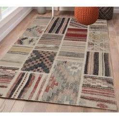 Puissant Zero Giles Ivory and Blue 5 ft. x 7 ft. 6 in. Area rug by Linon Home Decor -Linon Home Decor Sales ivory blue linon home decor area rugs thdr03901 4f 1000