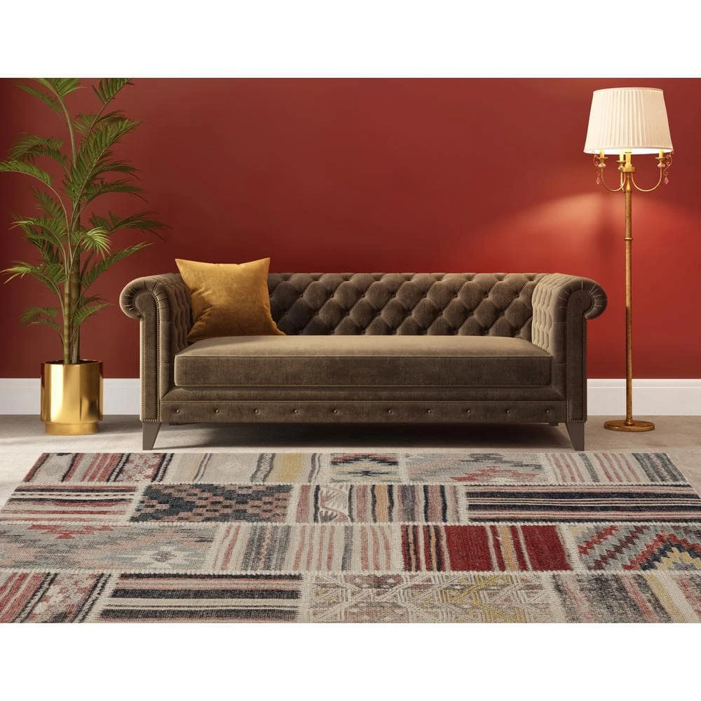 Puissant Zero Giles Ivory and Blue 8 ft. x 10 ft. Area rug by Linon Home Decor 8 Puissant Zero Giles Ivory and Blue 8 ft. x 10 ft. Area rug by Linon Home Decor - Image 6