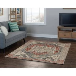 Puissant Zero Anlow Ivory and Blue 5 ft. x 7 ft. 6 in. Area rug by Linon Home Decor 11 Puissant Zero Anlow Ivory and Blue 5 ft. x 7 ft. 6 in. Area rug by Linon Home Decor -Linon Home Decor Sales ivory blue linon home decor area rugs thdr03905 31 1000