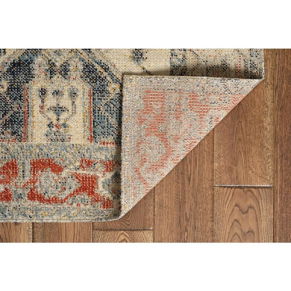 Puissant Zero Anlow Ivory and Blue 5 ft. x 7 ft. 6 in. Area rug by Linon Home Decor 4 Puissant Zero Anlow Ivory and Blue 5 ft. x 7 ft. 6 in. Area rug by Linon Home Decor - Image 2