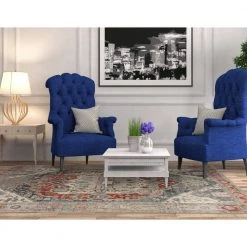 Puissant Zero Anlow Ivory and Blue 8 ft. x 10 ft. Area rug by Linon Home Decor -Linon Home Decor Sales ivory blue linon home decor area rugs thdr03906 4f 1000