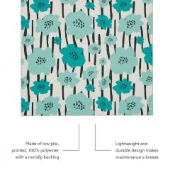 Washable Yanny Ivory/Blue 2 ft. x 8 ft. by Linon Home Decor -Linon Home Decor Sales ivory blue linon home decor area rugs thdr03925 76 1000