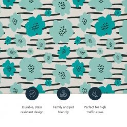 Washable Yanny Ivory/Blue 2 ft. x 8 ft. by Linon Home Decor -Linon Home Decor Sales ivory blue linon home decor area rugs thdr03925 fa 1000