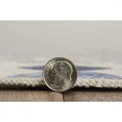 Marcy Ivory and Blue 5 ft. W x 7 ft. L Washable Polyester Indoor/Outdoor Area Rug by Linon Home Decor -Linon Home Decor Sales ivory blue linon home decor outdoor rugs thdr04041 4f 1000