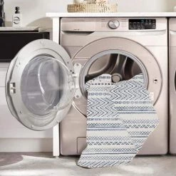 Marcy Ivory and Blue 5 ft. W x 7 ft. L Washable Polyester Indoor/Outdoor Area Rug by Linon Home Decor -Linon Home Decor Sales ivory blue linon home decor outdoor rugs thdr04041 fa 1000