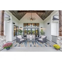 Mimi Ivory and Blue 7 ft. W x 9 ft. L Washable Polyester Indoor/Outdoor Area Rug by Linon Home Decor -Linon Home Decor Sales ivory blue linon home decor outdoor rugs thdr04046 31 1000