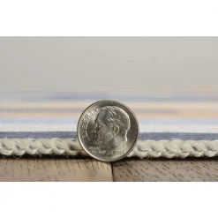 Mimi Ivory and Blue 7 ft. W x 9 ft. L Washable Polyester Indoor/Outdoor Area Rug by Linon Home Decor -Linon Home Decor Sales ivory blue linon home decor outdoor rugs thdr04046 4f 1000