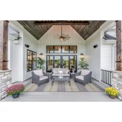 Del Ivory and Blue 7 ft. x 9 ft. Washable Polyester Indoor/Outdoor Area Rug by Linon Home Decor -Linon Home Decor Sales ivory blue linon home decor outdoor rugs thdr04078 31 1000