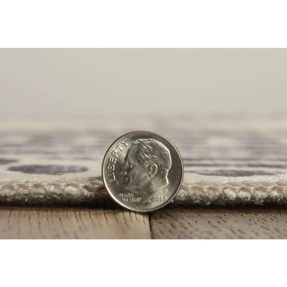 Nashua Ivory and Brown 7 ft. x 9 ft. Washable Geometric pattern Polyester Indoor/Outdoor Area Rug by Linon Home Decor 6 Nashua Ivory and Brown 7 ft. x 9 ft. Washable Geometric pattern Polyester Indoor/Outdoor Area Rug by Linon Home Decor - Image 4