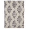 Nashua Ivory and Brown 7 ft. x 9 ft. Washable Geometric pattern Polyester Indoor/Outdoor Area Rug by Linon Home Decor