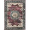 Washable Kathryn Ivory/Burgundy 5 ft. x 7 ft. Abstract Rectangle Area Rug by Linon Home Decor -Linon Home Decor Sales ivory burgundy linon home decor area rugs thd03331 64 1000