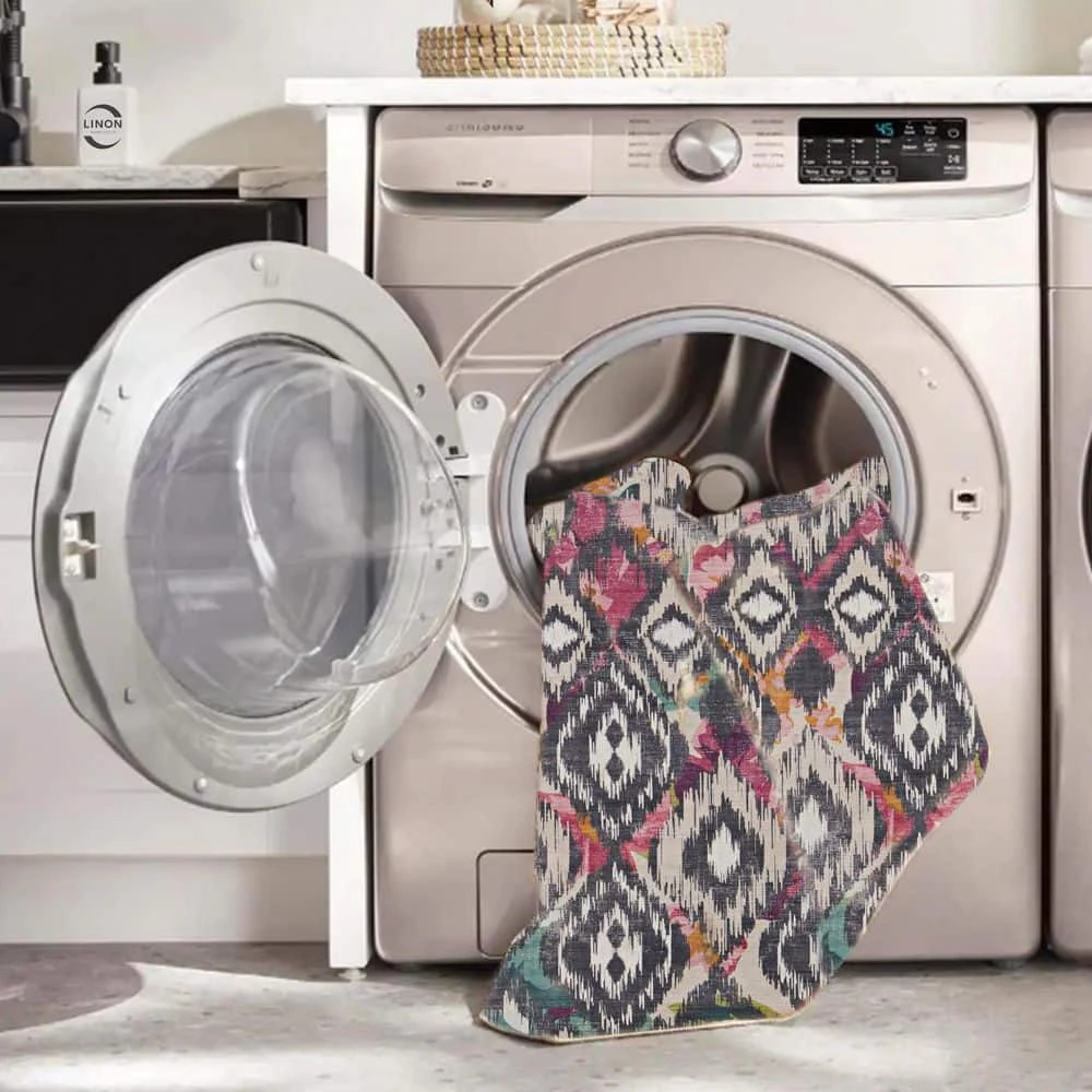 Grayson Ivory and Charcoal 3 ft. W x 5 ft. L Washable Polyester Indoor/Outdoor Area Rug by Linon Home Decor 7 Grayson Ivory and Charcoal 3 ft. W x 5 ft. L Washable Polyester Indoor/Outdoor Area Rug by Linon Home Decor - Image 5