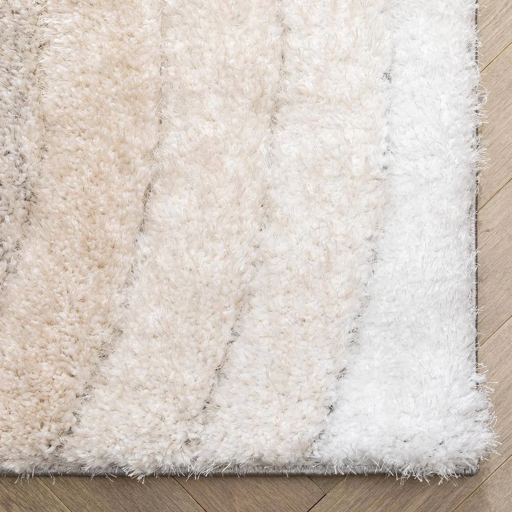 Logan Edina Geometric Circles Shag Ivory Grey 7 ft. 5 in. x 9 ft. 10 in. 3D Textured Area Rug by Well Woven 7 Logan Edina Geometric Circles Shag Ivory Grey 7 ft. 5 in. x 9 ft. 10 in. 3D Textured Area Rug by Well Woven - Image 5
