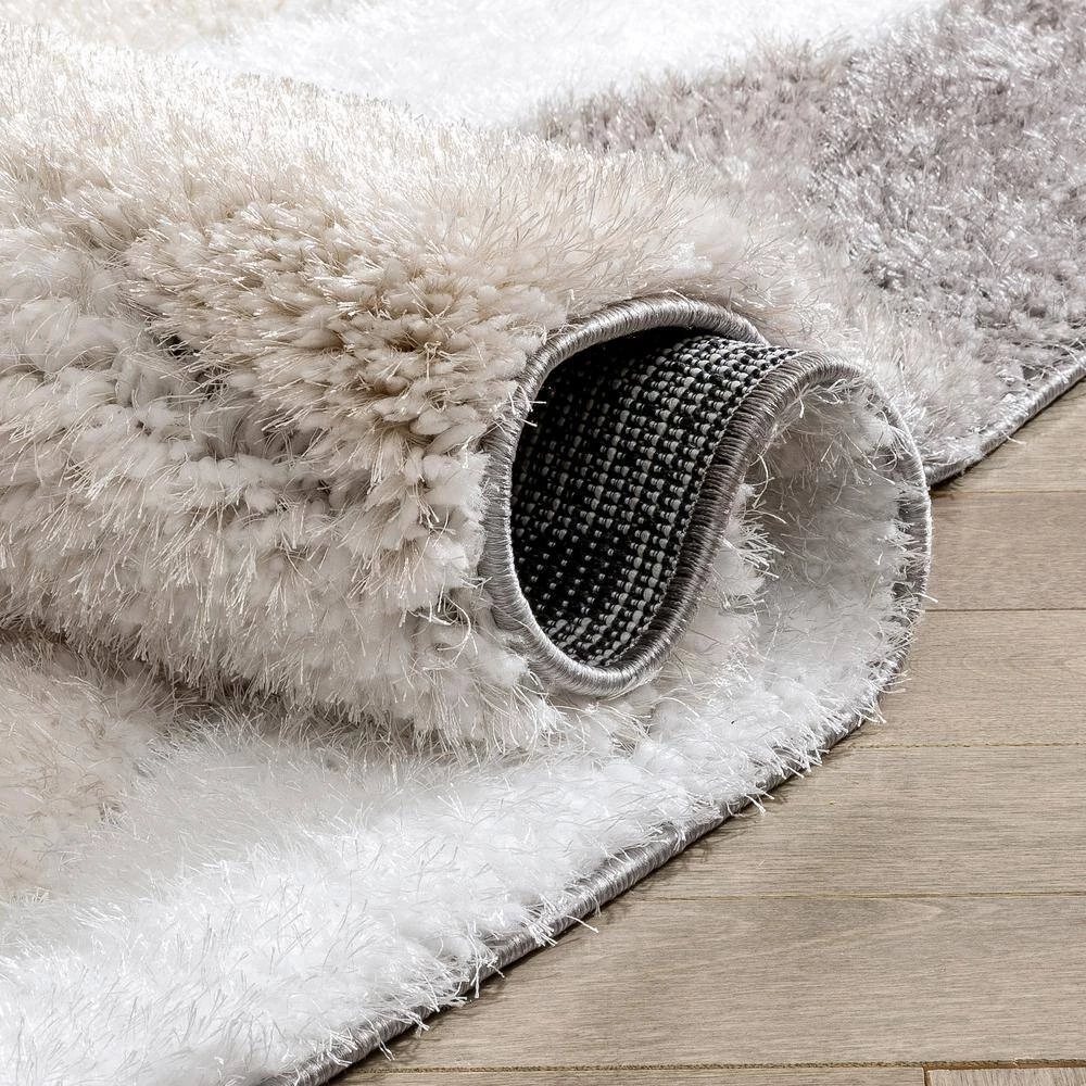 Logan Edina Geometric Circles Shag Ivory Grey 7 ft. 5 in. x 9 ft. 10 in. 3D Textured Area Rug by Well Woven 8 Logan Edina Geometric Circles Shag Ivory Grey 7 ft. 5 in. x 9 ft. 10 in. 3D Textured Area Rug by Well Woven - Image 6