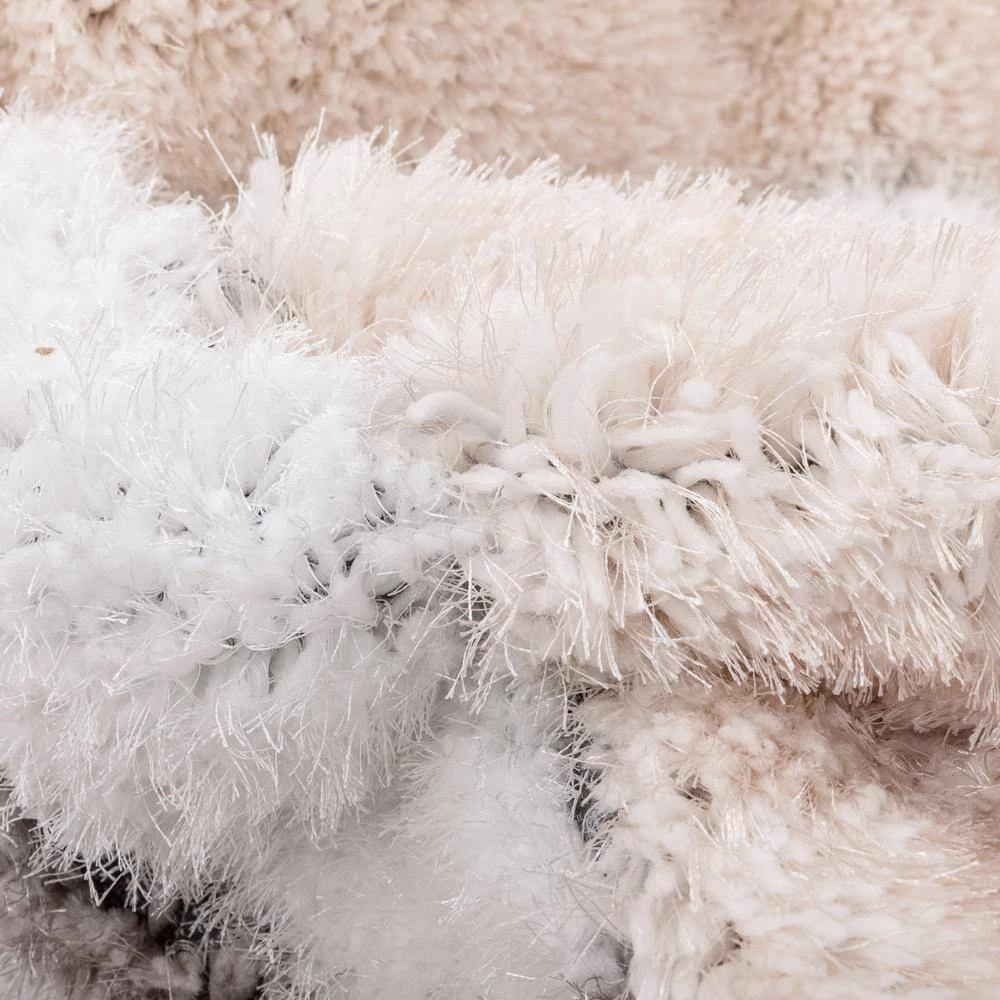 Logan Edina Geometric Circles Shag Ivory Grey 7 ft. 5 in. x 9 ft. 10 in. 3D Textured Area Rug by Well Woven 6 Logan Edina Geometric Circles Shag Ivory Grey 7 ft. 5 in. x 9 ft. 10 in. 3D Textured Area Rug by Well Woven - Image 4