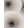 Logan Edina Geometric Circles Shag Ivory Grey 7 ft. 5 in. x 9 ft. 10 in. 3D Textured Area Rug by Well Woven