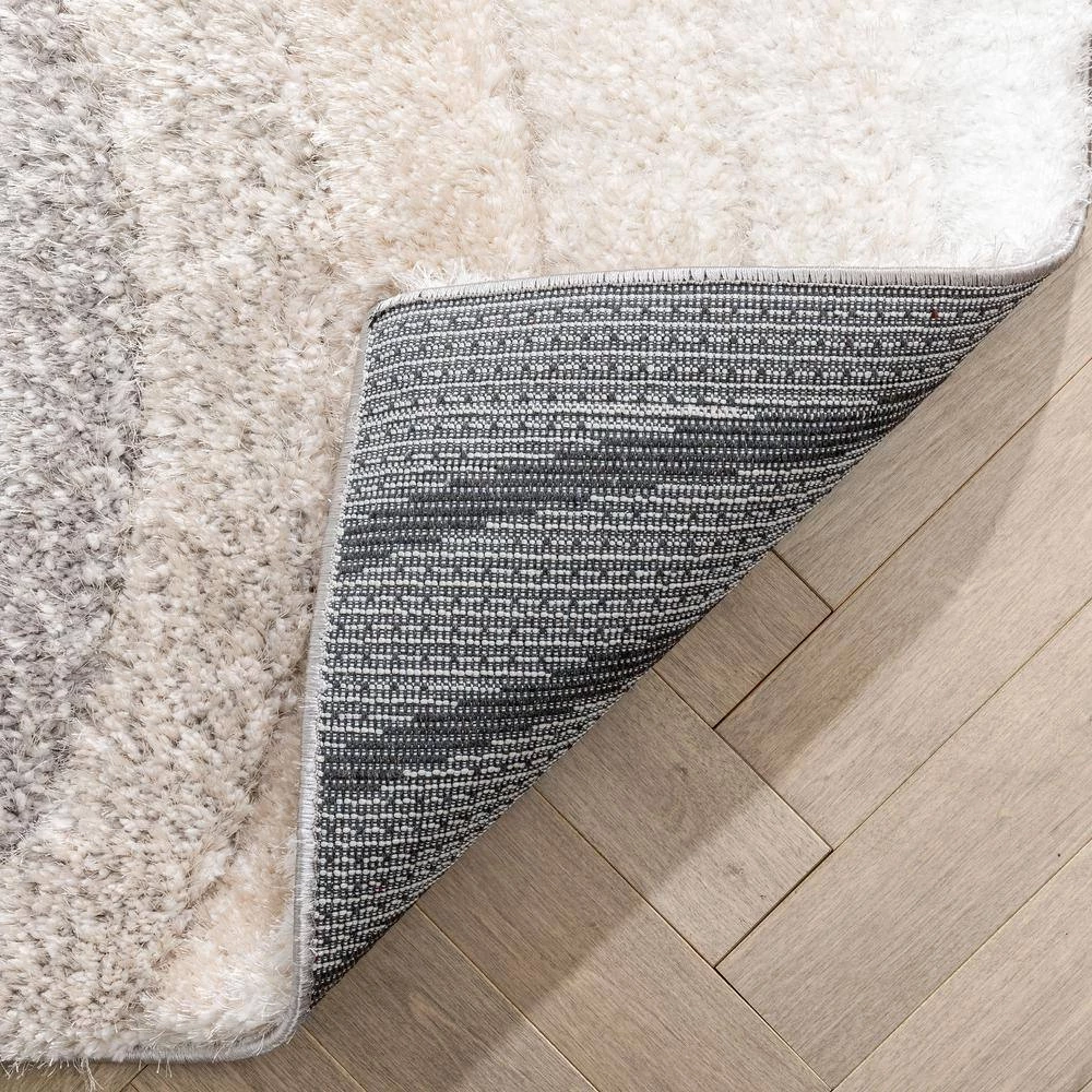 Logan Edina Geometric Circles Shag Ivory Grey 7 ft. 5 in. x 9 ft. 10 in. 3D Textured Area Rug by Well Woven 9 Logan Edina Geometric Circles Shag Ivory Grey 7 ft. 5 in. x 9 ft. 10 in. 3D Textured Area Rug by Well Woven - Image 7
