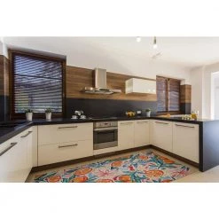 Penn Ivory and Orange 5 ft. W x 7 ft. L Washable Polyester Indoor/Outdoor Area Rug by Linon Home Decor -Linon Home Decor Sales ivory orange linon home decor outdoor rugs thdr04029 44 1000