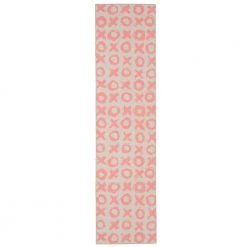 Washable Jenna Ivory/Pink 2 ft. x 8 ft. Abstract Runner/Area Rug by Linon Home Decor
