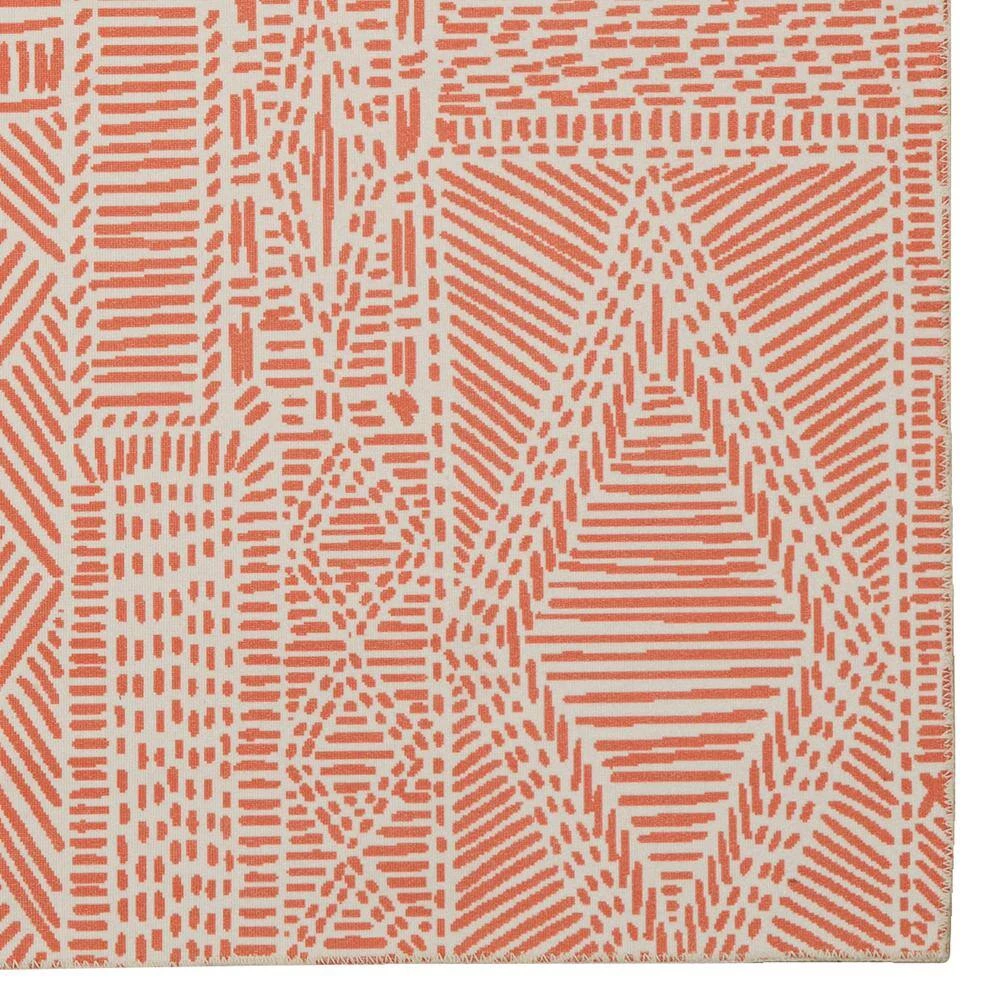 Washable Cohen Ivory/Rust 3 ft. x 5 ft. Abstract Area Rug by Linon Home Decor 5 Washable Cohen Ivory/Rust 3 ft. x 5 ft. Abstract Area Rug by Linon Home Decor - Image 3