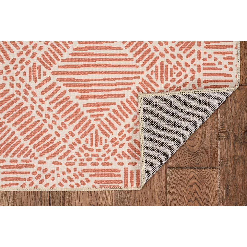 Washable Cohen Ivory/Rust 3 ft. x 5 ft. Abstract Area Rug by Linon Home Decor 4 Washable Cohen Ivory/Rust 3 ft. x 5 ft. Abstract Area Rug by Linon Home Decor - Image 2