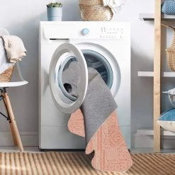 Washable Cohen Ivory/Rust 5 ft. x 7 ft. Abstract Area Rug by Linon Home Decor -Linon Home Decor Sales ivory rust linon home decor area rugs thd03391 1f 1000