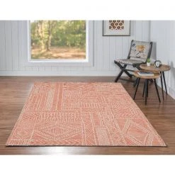 Washable Cohen Ivory/Rust 5 ft. x 7 ft. Abstract Area Rug by Linon Home Decor -Linon Home Decor Sales ivory rust linon home decor area rugs thd03391 31 1000