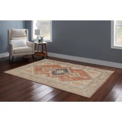 Puissant Zero Lofton Ivory and Rust 5 ft. x 8 ft. by Linon Home Decor -Linon Home Decor Sales ivory rust linon home decor area rugs thdr03873 31 1000