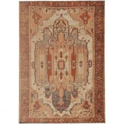 Puissant Zero Garron Ivory and Rust 8 ft. x 10 ft. by Linon Home Decor