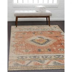 Puissant Zero Barlow Ivory and Rust 5 ft. x 8 ft. by Linon Home Decor -Linon Home Decor Sales ivory rust linon home decor area rugs thdr03889 31 1000