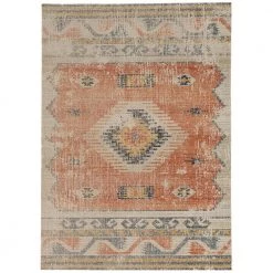 Puissantt Zero Barlow Ivory and Rust 8 ft. x 10 ft. Area Rug by Linon Home Decor