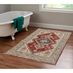 Puissant Zero Koble Ivory and Rust 3 ft. x 5 ft. by Linon Home Decor -Linon Home Decor Sales ivory rust linon home decor area rugs thdr03896 31 1000