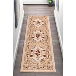Dulcet Versaille Ivory 2 ft. x 7 ft. Traditional Medallion Runner Rug by Well Woven -Linon Home Decor Sales ivory well woven area rugs 18322 c3 1000
