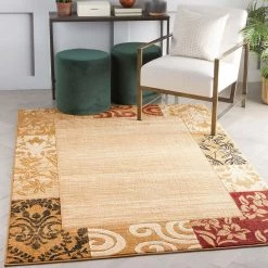 Dulcet Damask Ivory 5 ft. x 7 ft. Transitional Area Rug by Well Woven -Linon Home Decor Sales ivory well woven area rugs 19525 c3 1000