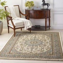 Timeless Aviva Ivory 7 ft. x 9 ft. Traditional Area Rug by Well Woven -Linon Home Decor Sales ivory well woven area rugs 36426 c3 1000