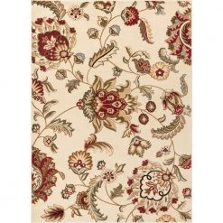 Barclay Ashley Oriental Ivory 5 ft. x 7 ft. Country and Floral Area Rug by Well Woven