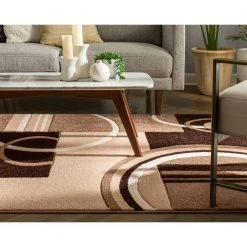 Ruby Galaxy Waves Ivory 5 ft. x 7 ft. Modern Geometric Area Rug by Well Woven -Linon Home Decor Sales ivory well woven area rugs 600125 76 1000