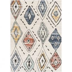 Envie Cesena Ivory 5 ft. 3 in. x 7 ft. 3 in. Tribal Moroccan Diamond Area Rug by Well Woven