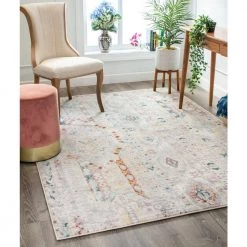 Rodeo Otero Ivory Bohemian Aztec 5 ft. 3 in. x 7 ft. 3 in. Area Rug by Well Woven -Linon Home Decor Sales ivory well woven area rugs ro 02 5 31 1000