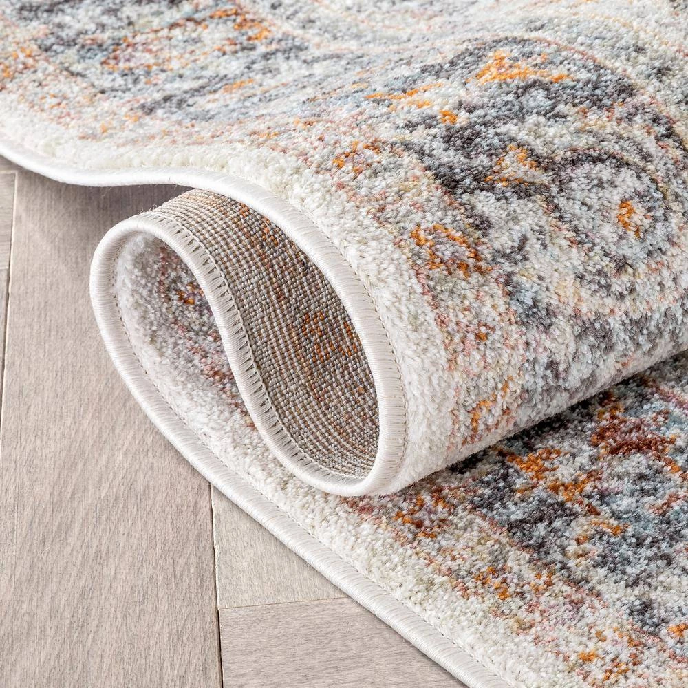 Rodeo Parker Vintage Bohemian Oriental Floral Border Ivory 7 ft. 10 in. x 9 ft. 10 in. Area Rug by Well Woven 5 Rodeo Parker Vintage Bohemian Oriental Floral Border Ivory 7 ft. 10 in. x 9 ft. 10 in. Area Rug by Well Woven - Image 3