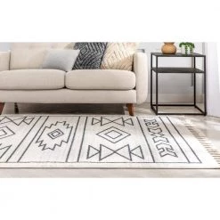 Serenity Gota Ivory Moroccan Tribal 7 ft. 10 in. x 9 ft. 10 in. Distressed Area Rug by Well Woven -Linon Home Decor Sales ivory well woven area rugs se 192 7 76 1000