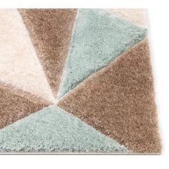 San Francisco Venice Ivory Modern Geometric Abstract 5 ft. 3 in. x 7 ft. 3 in. 3D Carved Shag Area Rug by Well Woven -Linon Home Decor Sales ivory well woven area rugs sf 42 5 44 1000