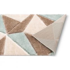 San Francisco Venice Ivory Modern Geometric Abstract 5 ft. 3 in. x 7 ft. 3 in. 3D Carved Shag Area Rug by Well Woven -Linon Home Decor Sales ivory well woven area rugs sf 42 5 4f 1000