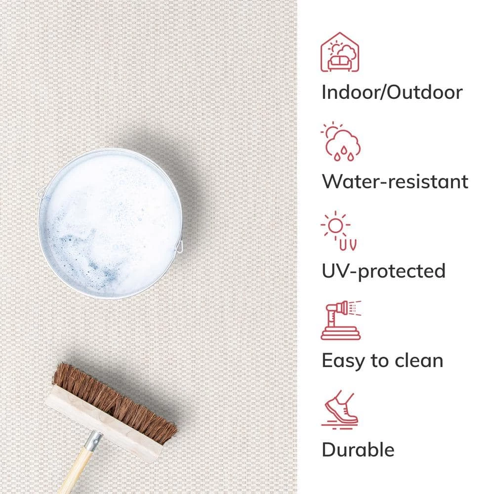 Medusa Leif Nordic Ivory 7 ft. 10 in. x 9 ft. 10 in. Geometric Pattern Indoor/Outdoor Flatweave Area Rug by Well Woven 10 Medusa Leif Nordic Ivory 7 ft. 10 in. x 9 ft. 10 in. Geometric Pattern Indoor/Outdoor Flatweave Area Rug by Well Woven - Image 8