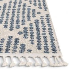 Loop-De-Loop Arbor Light Blue Moroccan Trellis 2 ft. 3 in. x 7 ft. 3 in. Flatweave Runner Rug by Well Woven -Linon Home Decor Sales light blue well woven area rugs ldl 02 2 4f 1000